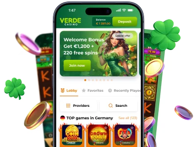 Приложението Verde Casino на екрана на смартфон